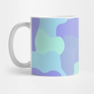 Colourful Blob Abstract Pattern in Soft Blue and Cyan Mug